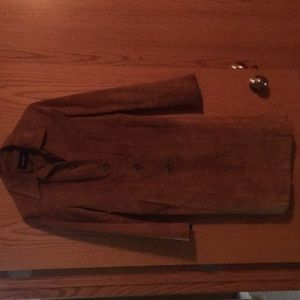 Express long suede coat